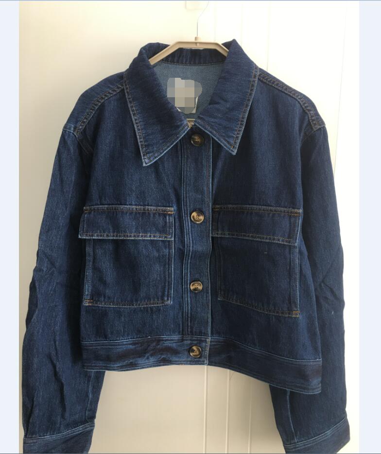 NEW tte cropped denim jacket Coat DARK BLUE high quality