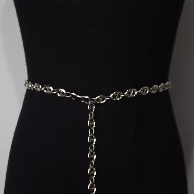 Hot Selling Trend Women's Belt Decoration Dress Waist Chain Accessory Design Sense Korean Version Versatile Metal Thin Chain