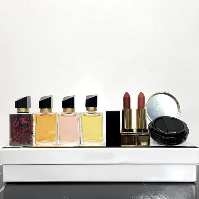 7 in 1 Makeup Gift Set Perfume Cosmetics le cushion liquid foundation Collection Waterproof Cosmetic Matte Lipstick Make Up parfum Kit fast ship