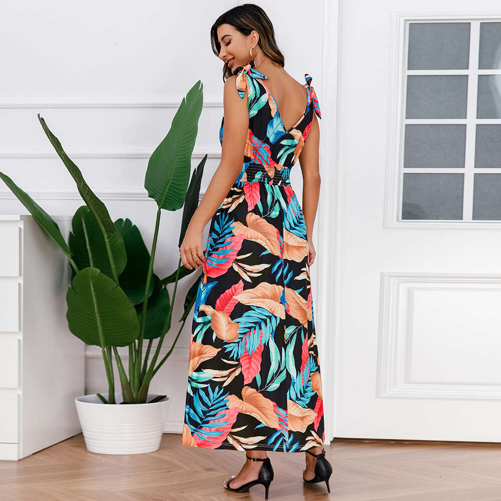 Hawaiian Beach Skirt 2024 Summer Printed Long Women's Dress