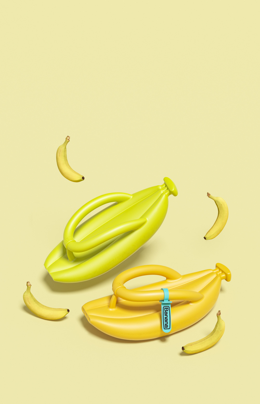 2024 banana flip-flops couples drag home students S thick soles for men and women to drag the beach N2Pt#