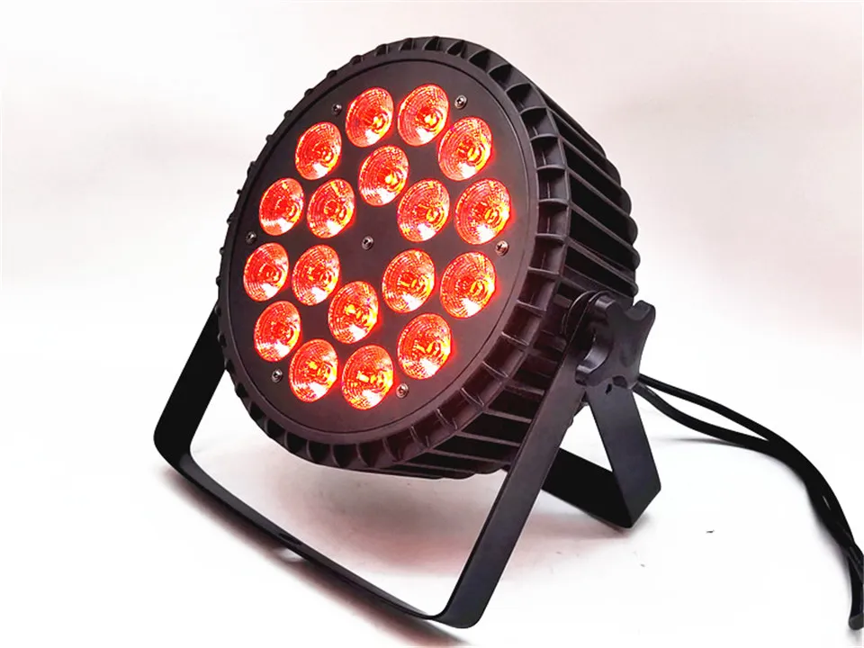 4pcs 18x18W RGBWA UV Aluminum Alloy LED Flat Par Light DMX 512For DJ Disco Party Projector Nightclub Ba SHEHDS Stage Lighting LL