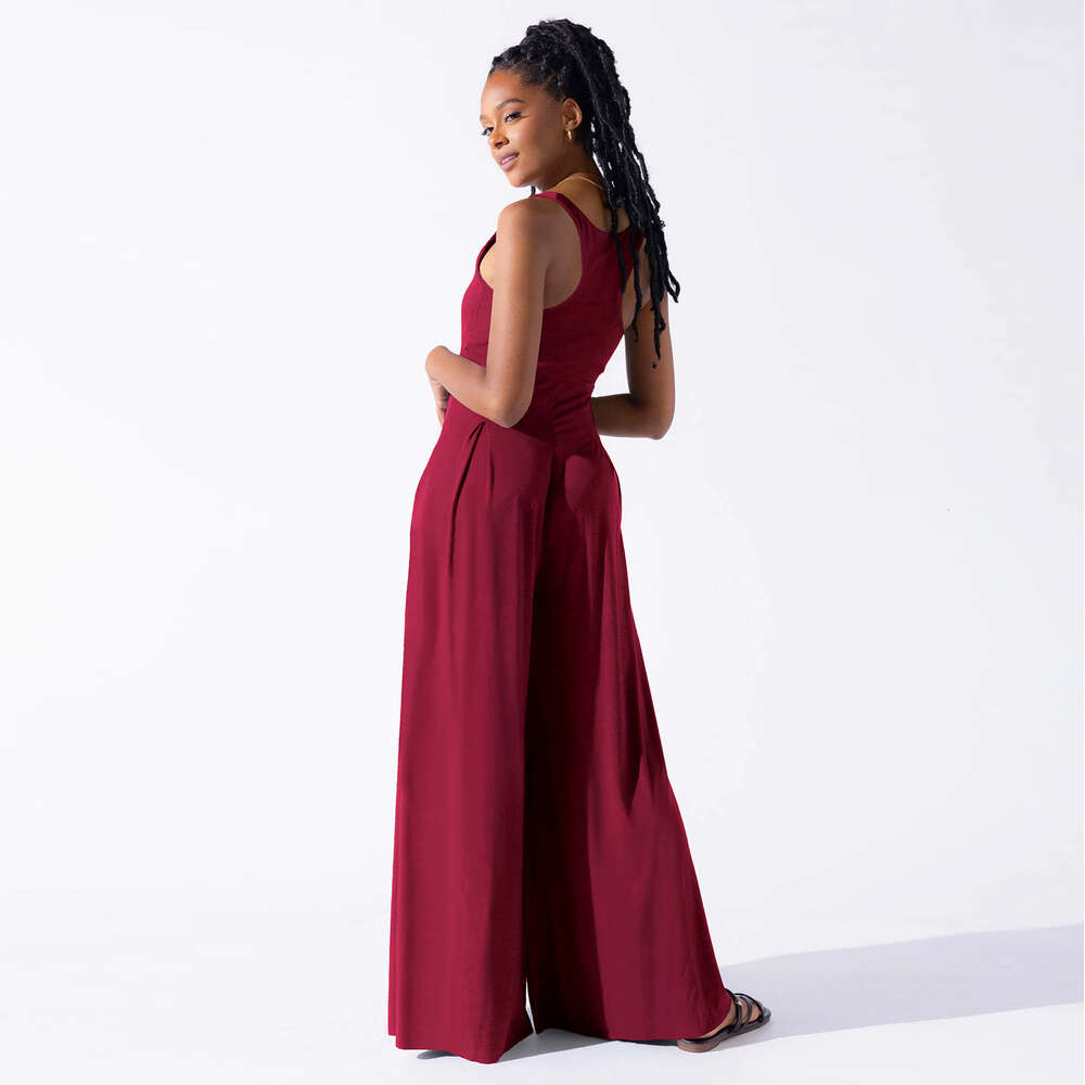 Fashionable Casual Knitted Sexy Suspender Wide Leg Jumpsuit 2024 New Summer Women's Clothing