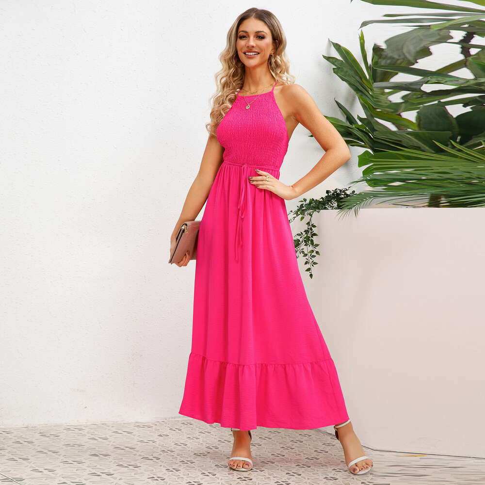 2024 Summer Temperament Fashion Sexy Sling Beach Dress Skirt Women's Wear