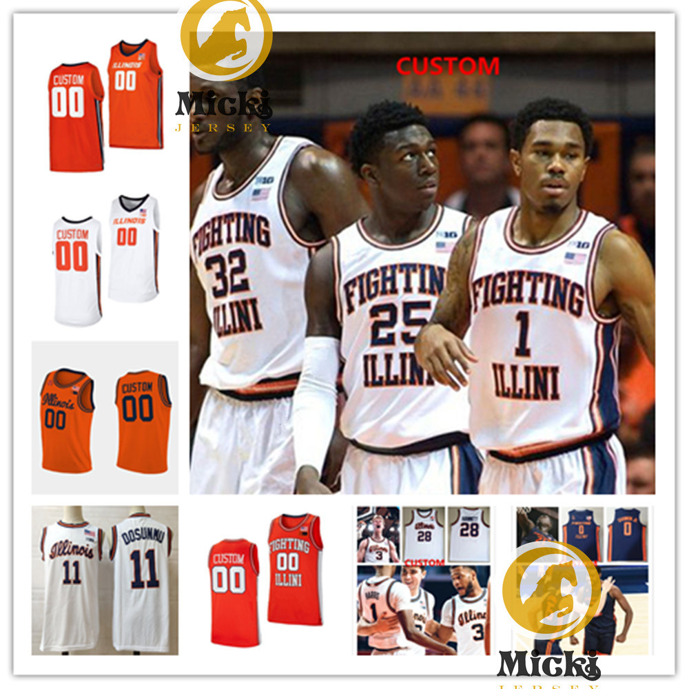 Will Riley Tomislav Ivisic Illinois Basketball Jersey 21 Morez Johnson Jr. 24 Matthew Mayer 0 Terrence Shannon Jr. 25 Deon Thomas Illinois Fighting Illini Jerseys