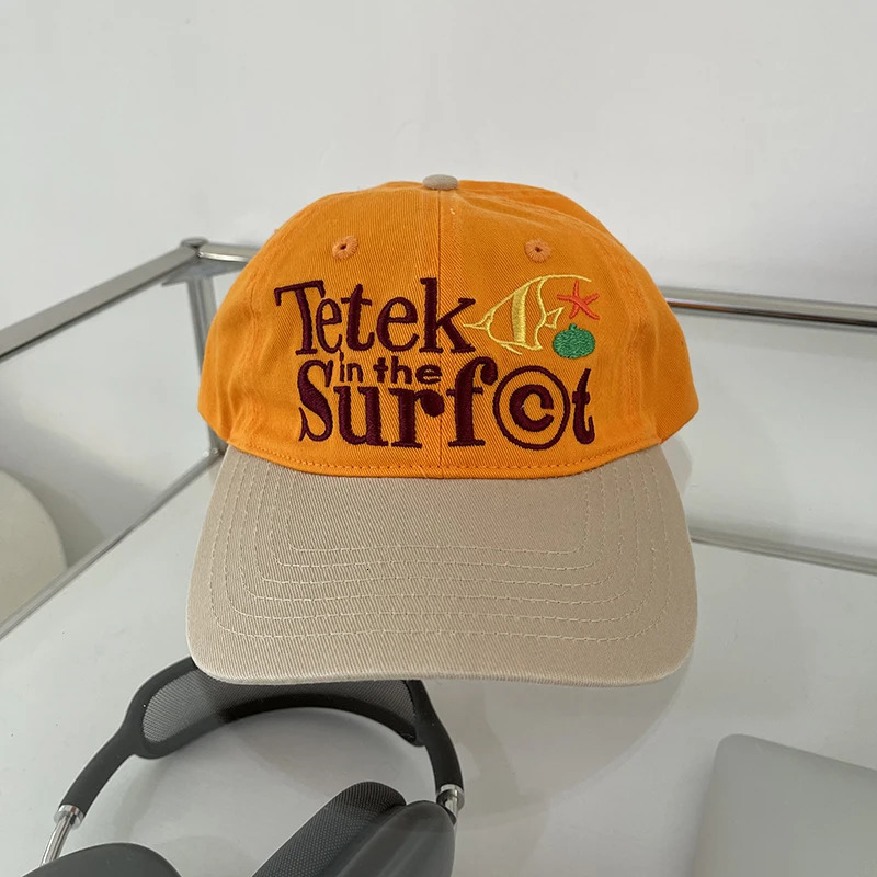 Niche American Retro Contrasting Baseball Caps for Women Summer Korean Ins Embroidery Soft Top Casual Mens Hats 240312
