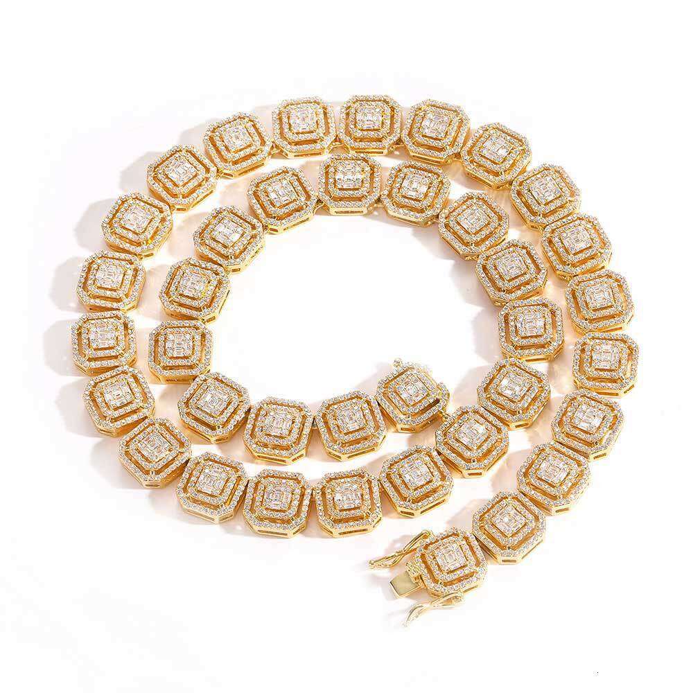 Hip Hop 13mm Mixed Set Zircon Ice Sugar Chain Trendy Brand Personalized Men's Necklace Jewelry