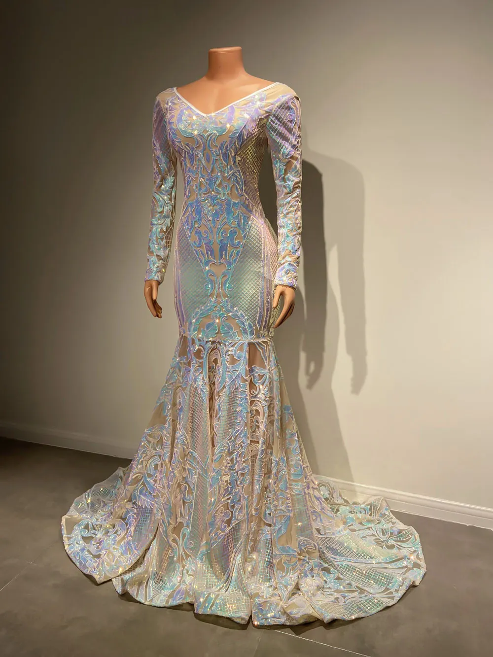 Dresses Sparkly Gala Sexy Mermaid Off The Shoulder Long Sleeves African Ladies Black Girl Sequin Prom