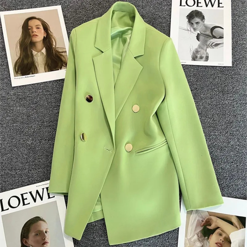 Casual Long Sleeve Suit Blazer Office Lady Spring Autumn Fashion Elegant Solid Outerwear Jacket For Women Female Coat 240229