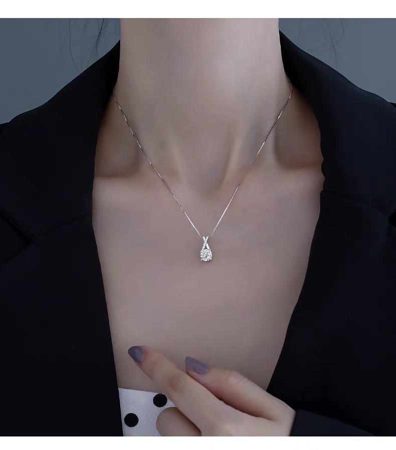 2024 Choucong Solitaire Cross Pendant Simple Fashion Jewelry 925 Sterling Silver Round Cut 5A Cubic Zircon CZ Diamond Girls Party Women Elegant Clavic