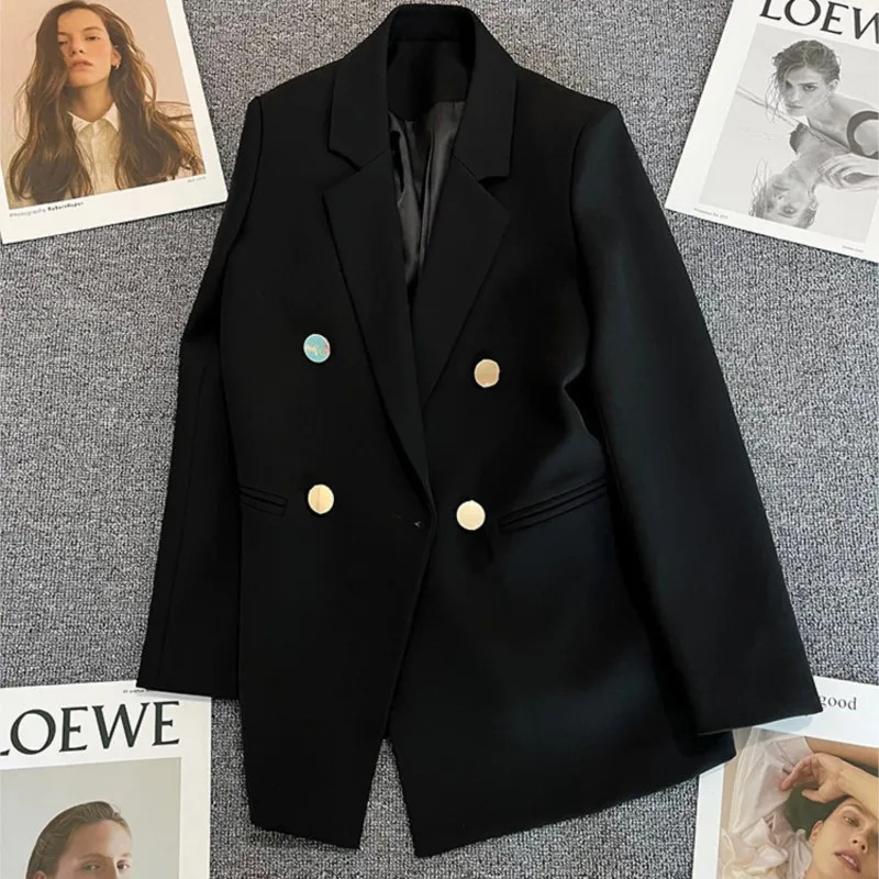 Casual Long Sleeve Suit Blazer Office Lady Spring Autumn Fashion Elegant Solid Outerwear Jacket For Women Female Coat 240229