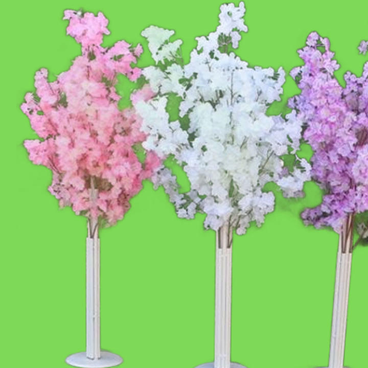 wedding Flowers decoration 5ft Tall 10 piecelot slik Artificial Cherry Blossom Tree Roman Column Road Leads For Wedding party Mal3526548