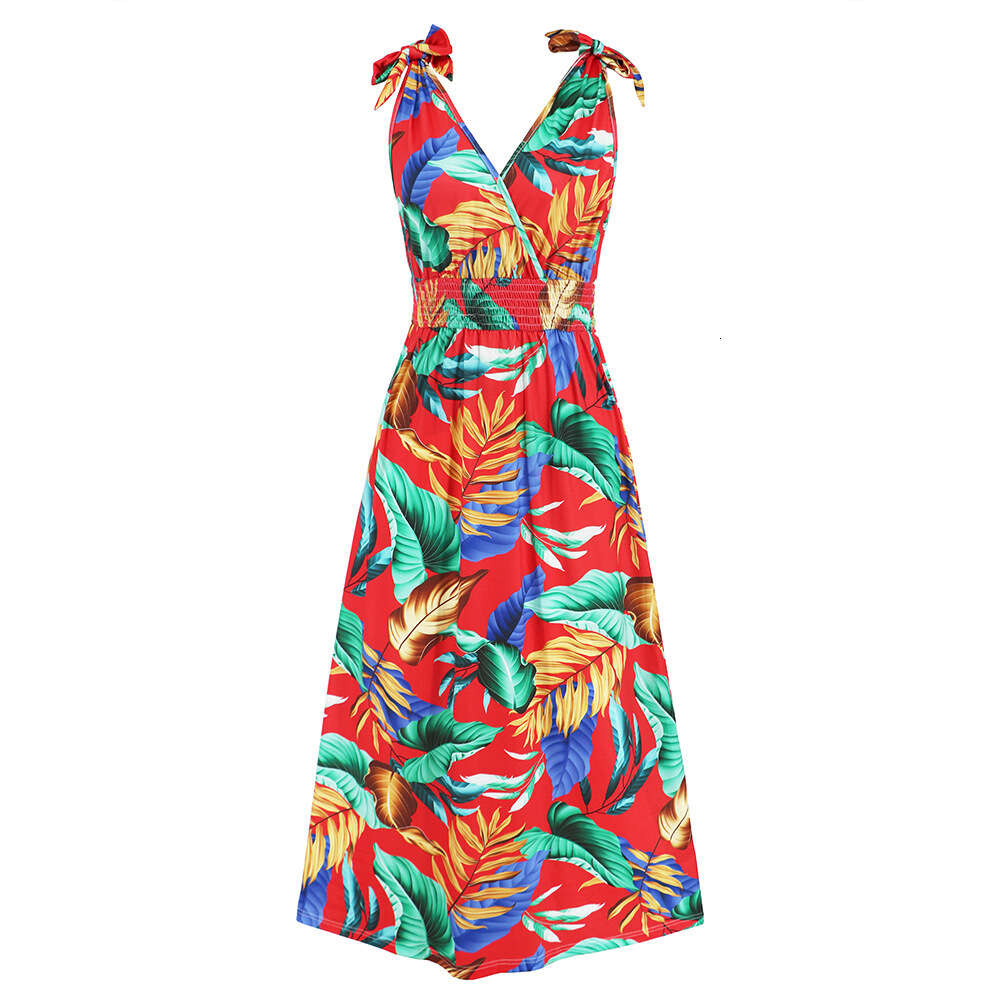 Hawaiian Beach Skirt 2024 Summer Printed Long Women's Dress