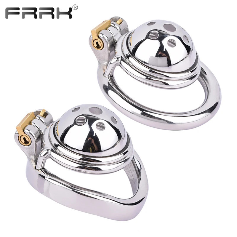 FRRK Hemisphere Chastity Cage Femboy Cock Sleeve Avoid Erection Penis Rings Sex Games Erotic Toys Goods for Adults 240312
