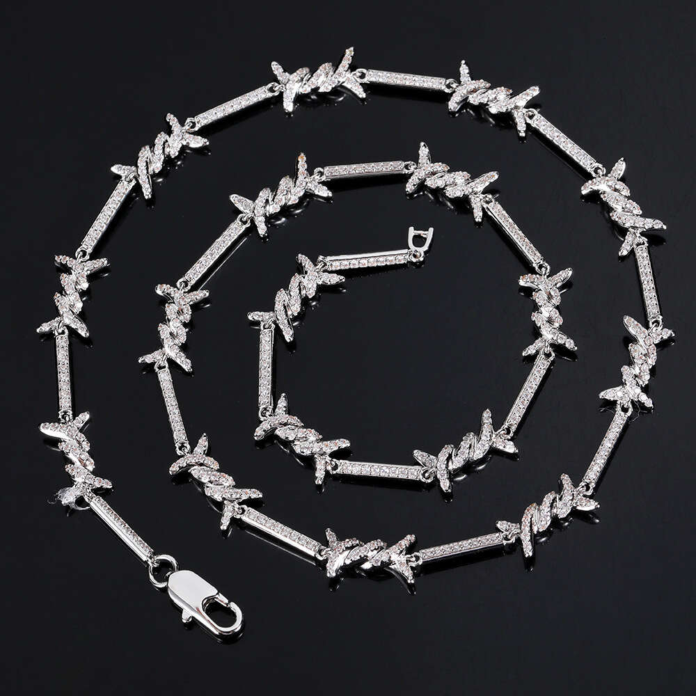 Jewelry 2.5mm Iron Wire Hip Hop Micro Set Zircon Sun Button Fine Thorn Chain Couple Necklace