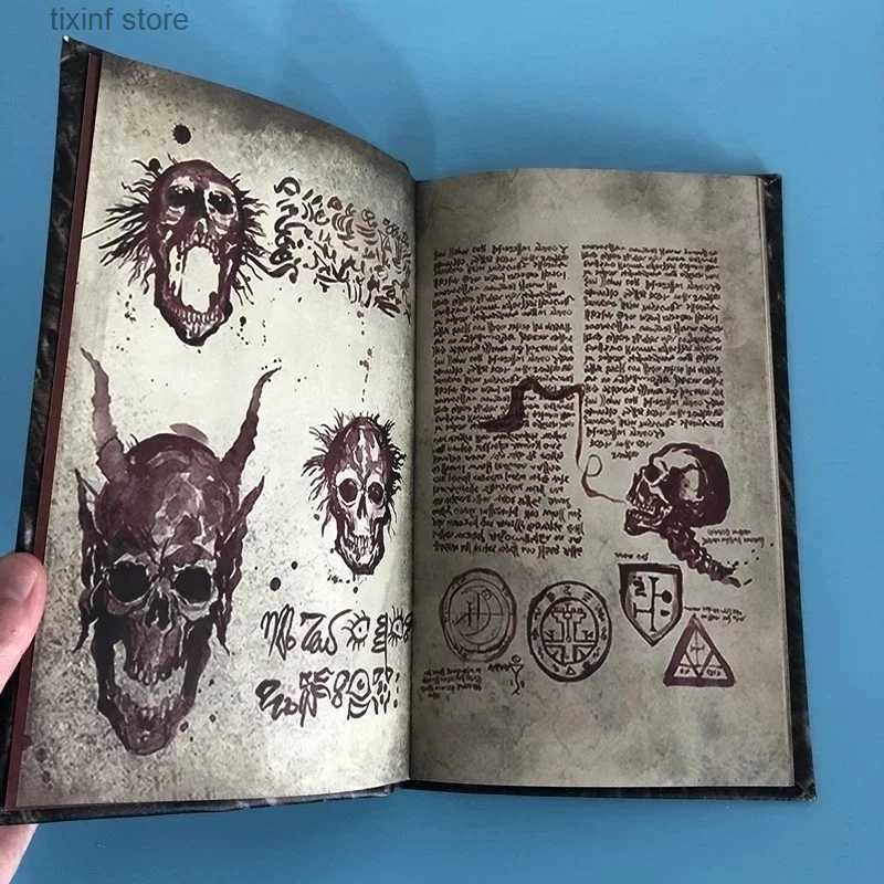 Decorative Objects Figurines New Necronomicon ResinDark Magic Book Demon Evil Dead Summon Book Horror Movie Prop Collection Halloween Home Room Deskto