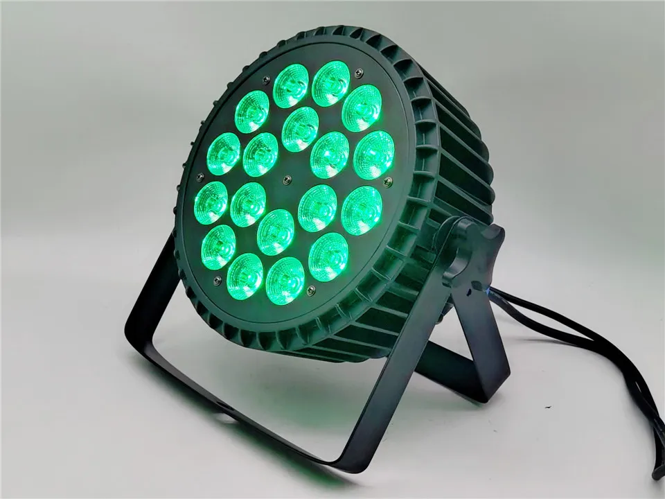 4pcs 18x18W RGBWA UV Aluminum Alloy LED Flat Par Light DMX 512For DJ Disco Party Projector Nightclub Ba SHEHDS Stage Lighting LL