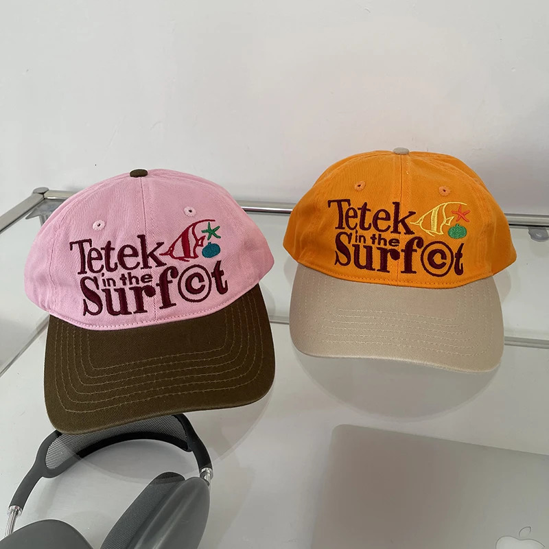 Niche American Retro Contrasting Baseball Caps for Women Summer Korean Ins Embroidery Soft Top Casual Mens Hats 240312