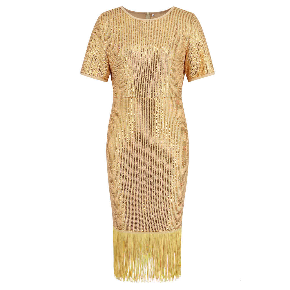 New Women's Clothing 2024 New Sequin Tassel Sexy Party Long Dress