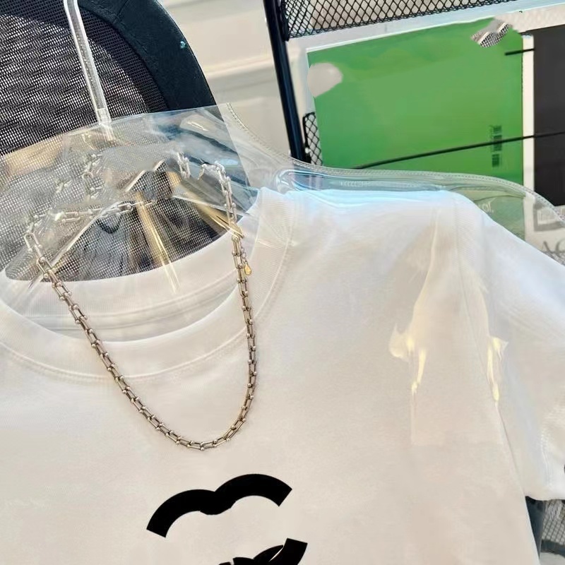 Fashion brand letter printing European and American niche design sense round neck short sleeve T-shirt women's high waist short crop top everythi