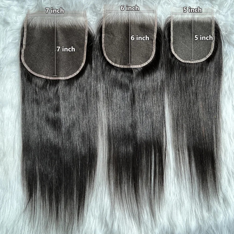 Brazilian Virgin Hair HD 7X7 Transparent Lace Closure Straight Human Hair 10-20inch Natural Color