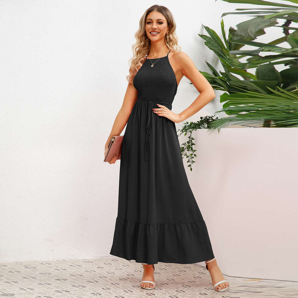 2024 Summer Temperament Fashion Sexy Sling Beach Dress Skirt Women's Wear