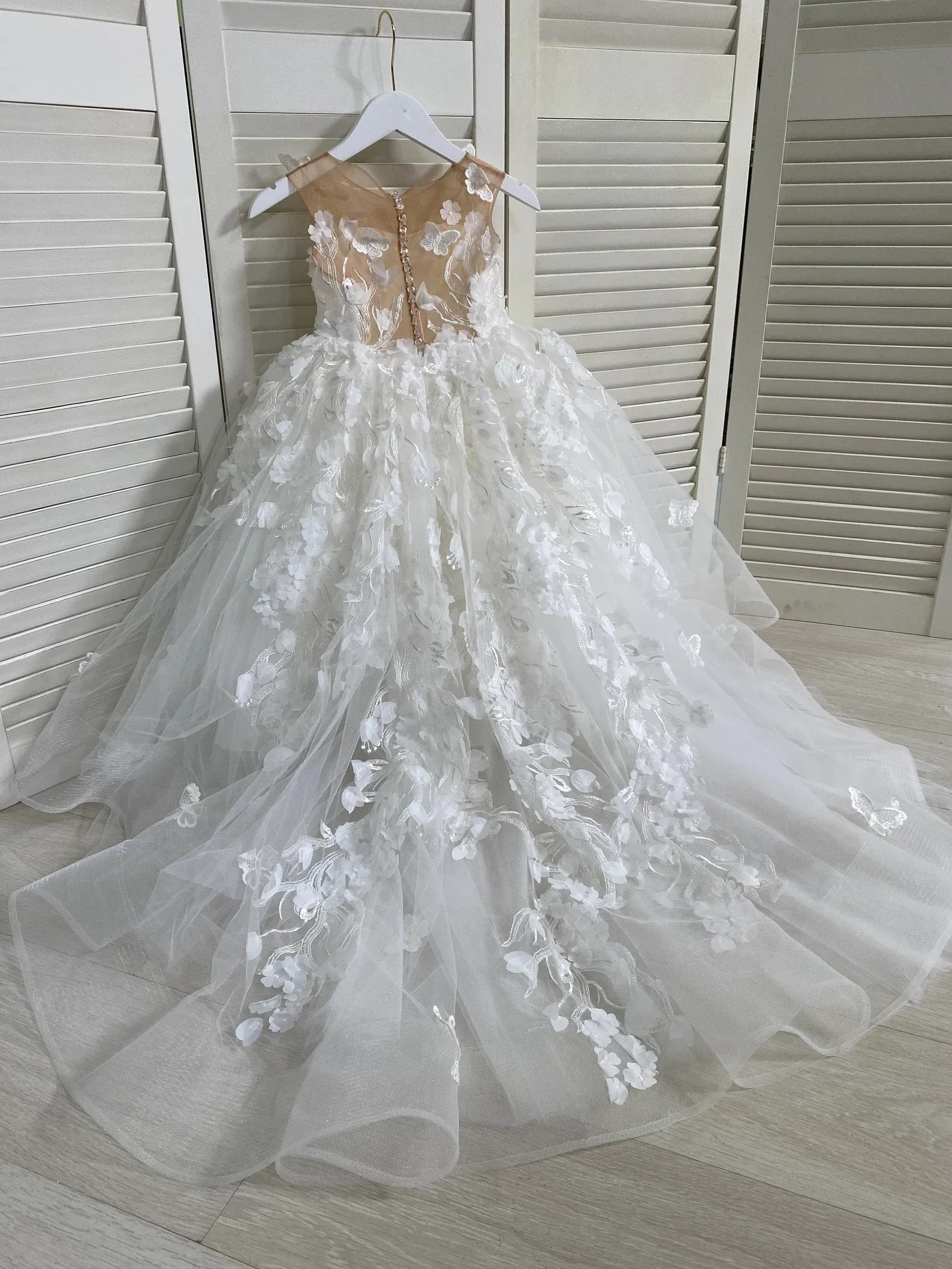 Peach Wer Girl Dress Lilac Ivory Tulle Lace Ballgown First Communion Gown Little Kid Infant Toddler Christening Baptism Junior Bridesmaid Wedding Gues