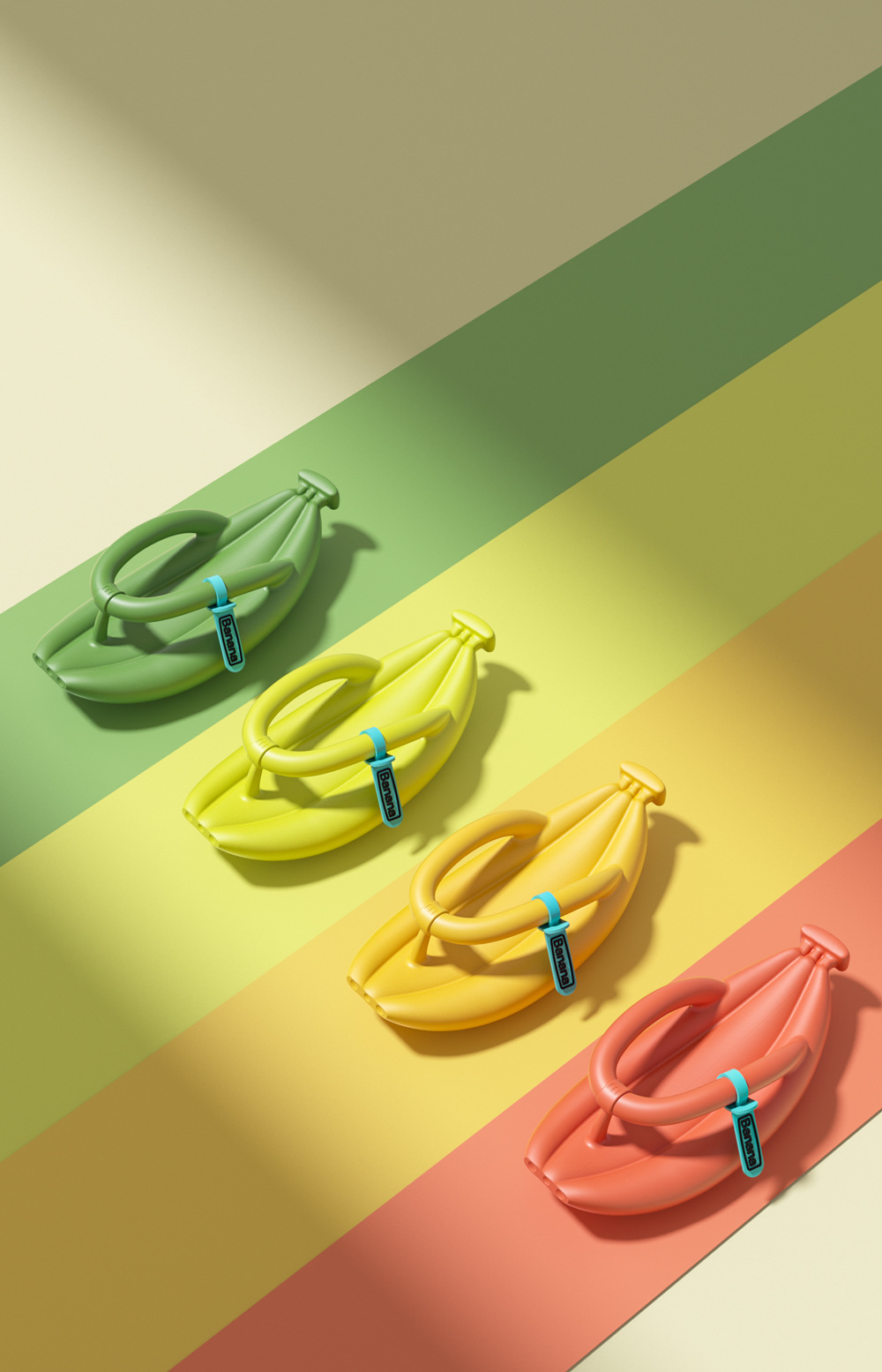 2024 banana flip-flops couples drag home students S thick soles for men and women to drag the beach N2Pt#