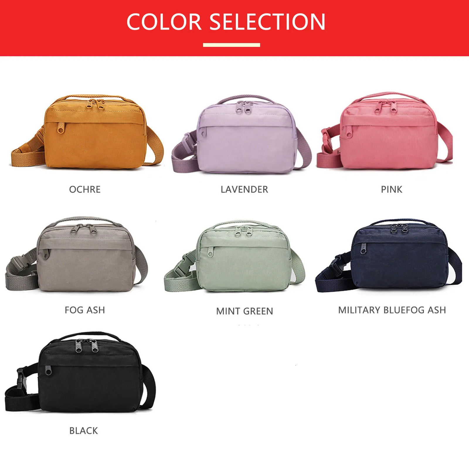 Splash Proof Sling Bag For Sports Horizontal Cross Body Shoulder Bag Fanny Pack Printed Zipper Closure Unisex Waist Bag 240306