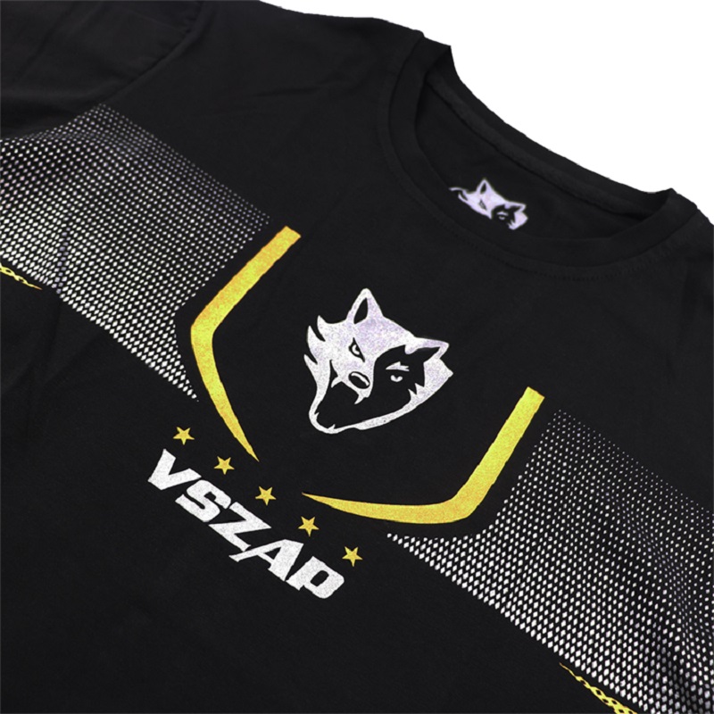 VSZAP Sports Muay Thai Short sleeved Hot Stamped T-shirt, Pure Cotton Casual Running Clothing, Fighting and Fitness Top