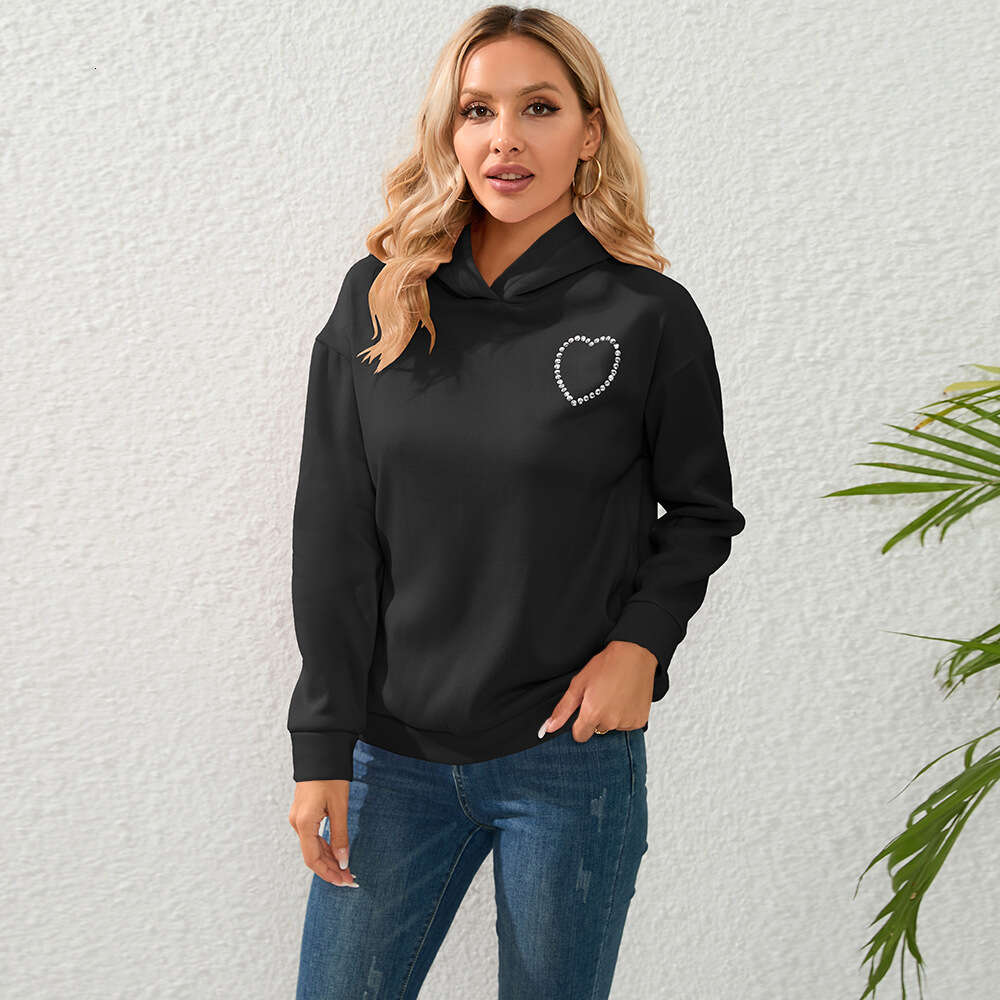 2024 Autumn/winter New Love Hot Brick Hoodie Long Sleeve Hooded Short Sweater Coat Women