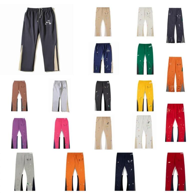 Mens Graffiti Pants Galleryse Depts Womens Sweatpants Galleryes Dept Speckled Letter Print Mans Couple Loose Versatile Casual Straight Size S-XL