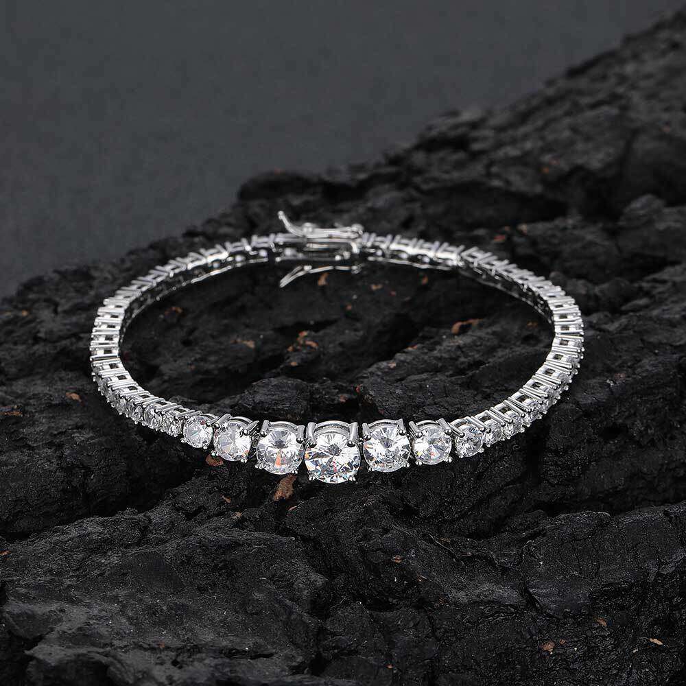 New Gradient Tennis Chain Size Zircon Hip Hop High End Jewelry Personalized Bracelet Accessories