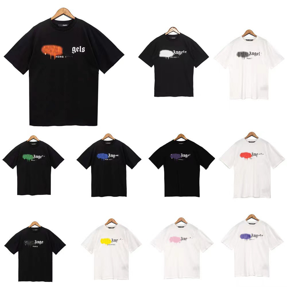 mens t shirt palm High angels shirt summer Mens and womens couples outfits Street spray paint graffiti designer shirts Loose and versatile tshirt Multi-style choose