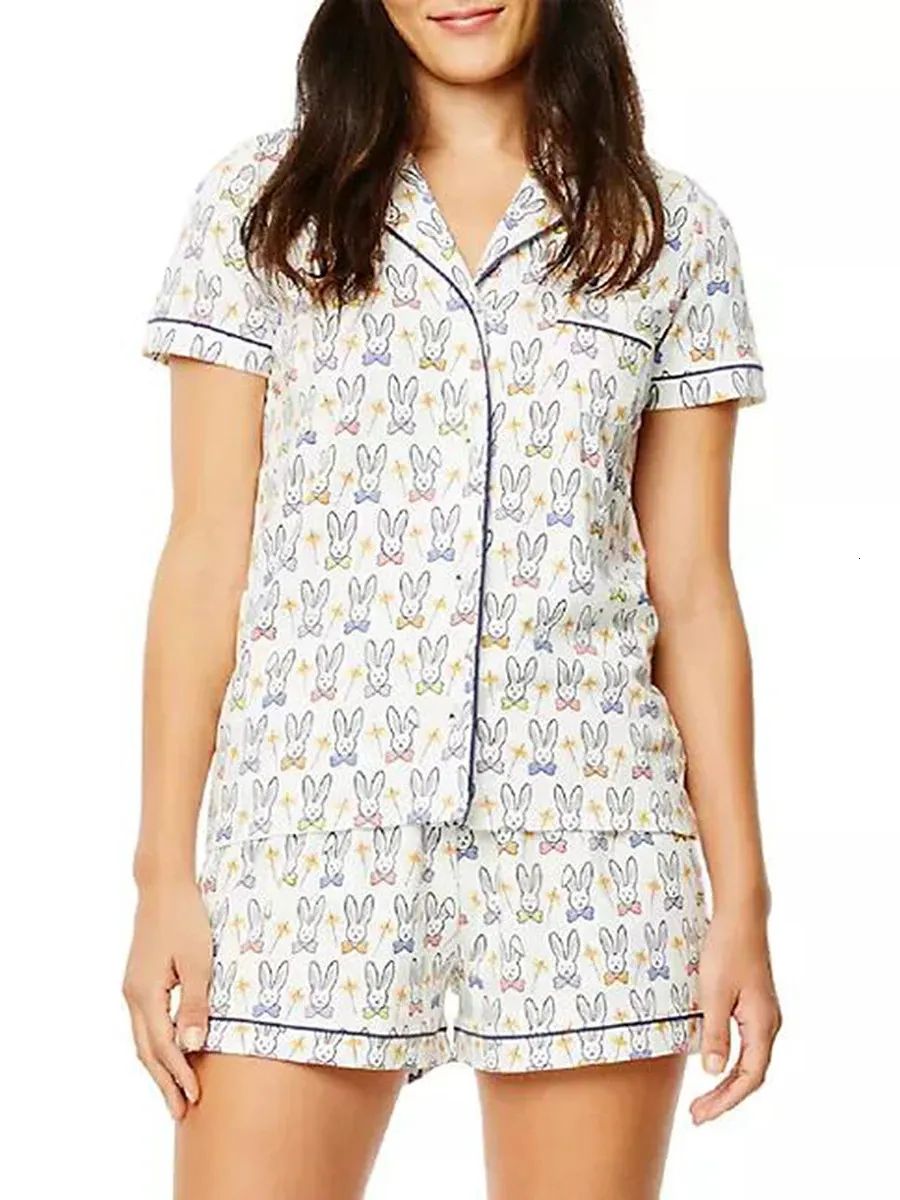 Designer Womens Cute Roller Rabbit Two Piece Pants Pamas Y2k Monkey Prefabricated Printing 2-piece Pama Short Sleeve Shirt Pj Shorts Set Casual Wear