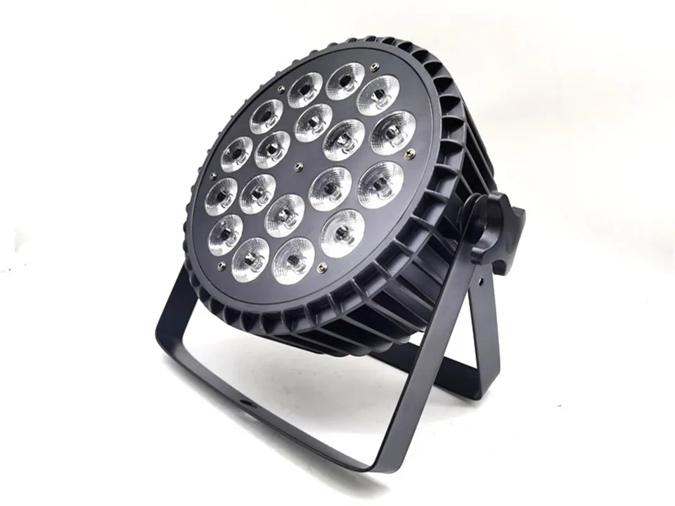 4pcs 18x18W RGBWA UV Aluminum Alloy LED Flat Par Light DMX 512For DJ Disco Party Projector Nightclub Ba SHEHDS Stage Lighting LL