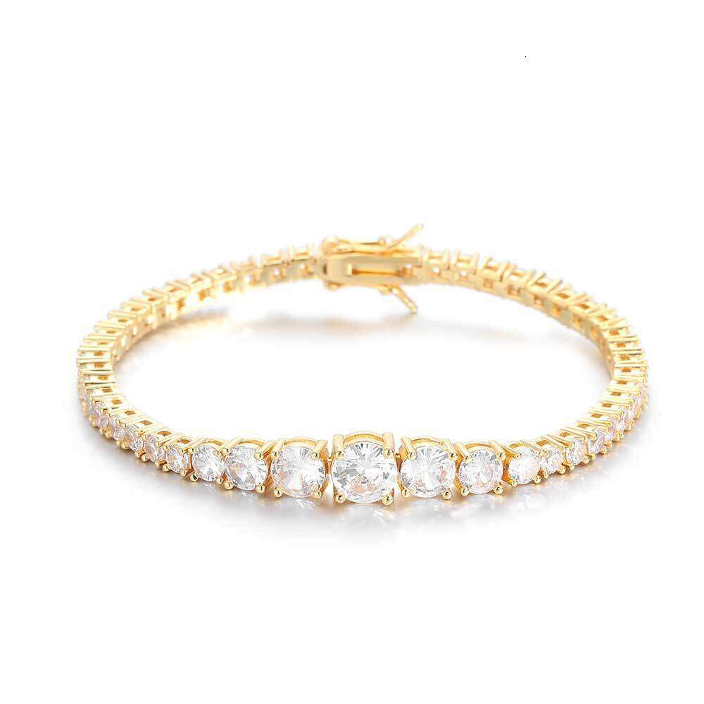 New Gradient Tennis Chain Size Zircon Hip Hop High End Jewelry Personalized Bracelet Accessories