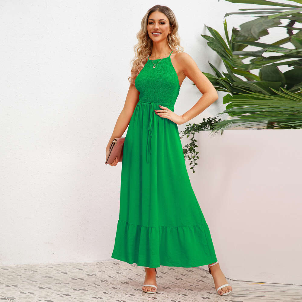 2024 Summer Temperament Fashion Sexy Sling Beach Dress Skirt Women's Wear