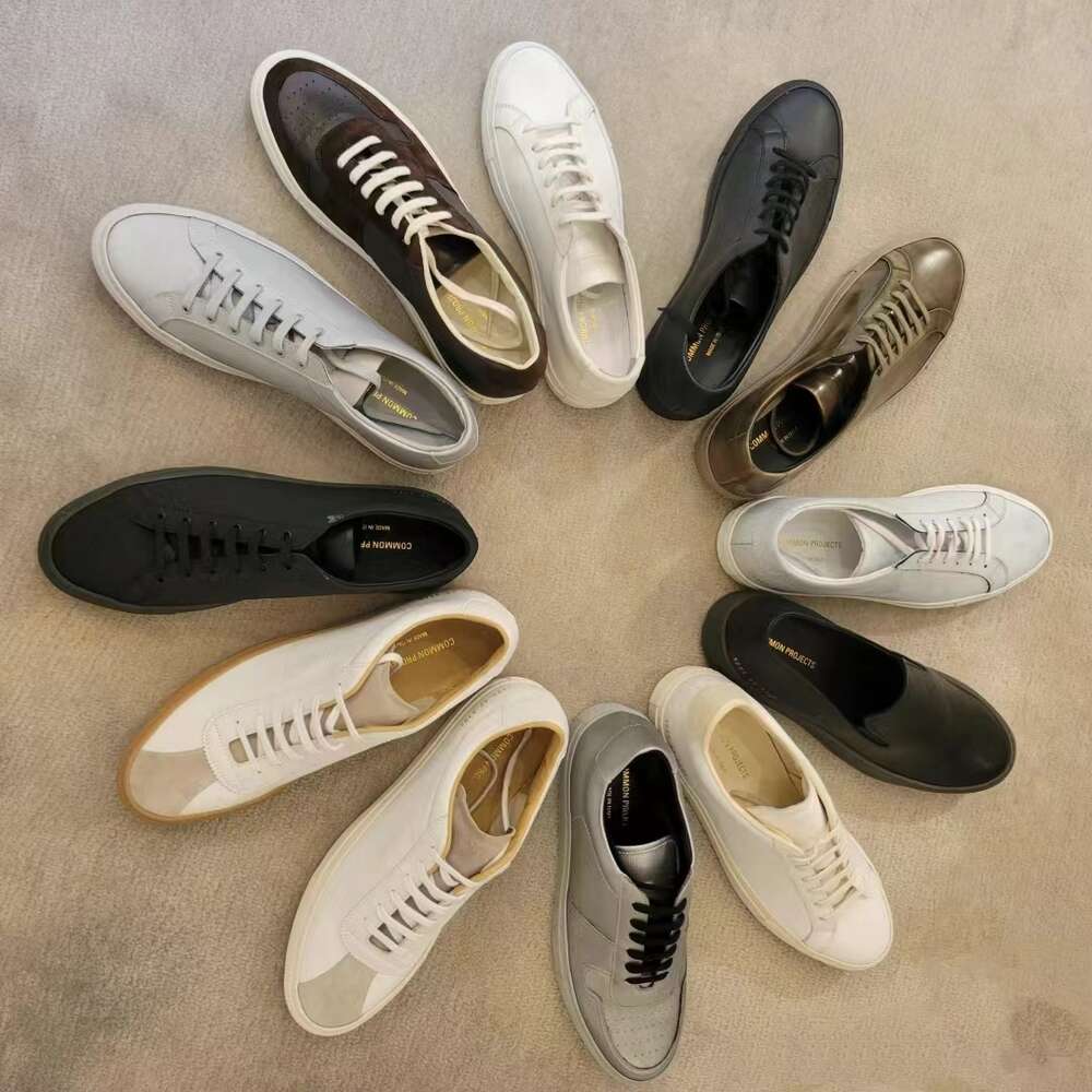 NEW TOP Commons Projectes Designer Shoes Loafers Shoe Sneakers Classic White Black Unisex Fashion Couples Style Paris Man Skate Shoes Commons- White Leathers 28