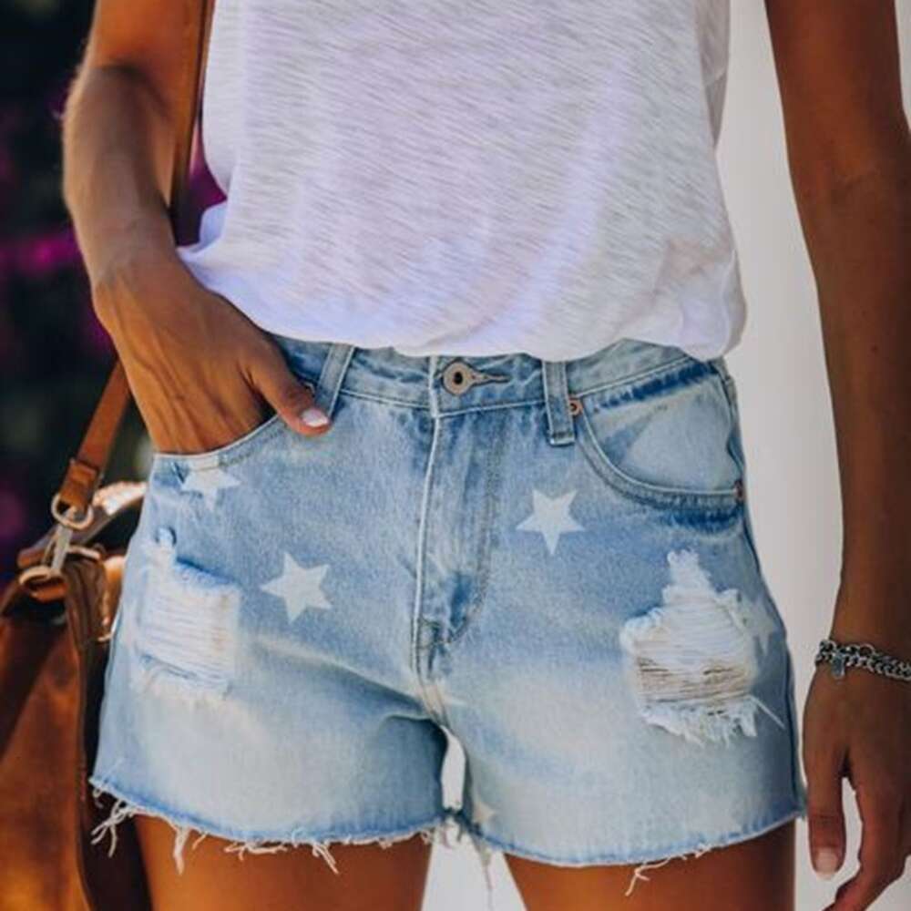 Hot Selling Summer Printed in 2021, Denim Shorts for Women