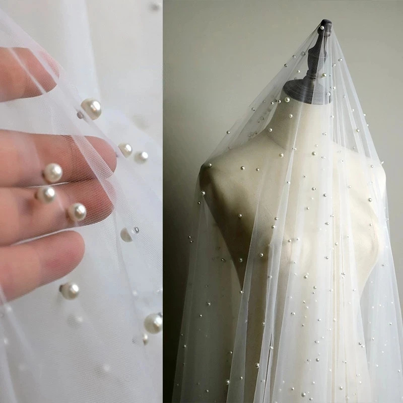 Tulle Maternity Dresses For Po Shooting Pregnant Pography Props Lace Wraps Scattered Pearls Studded Mesh Outfit 240309