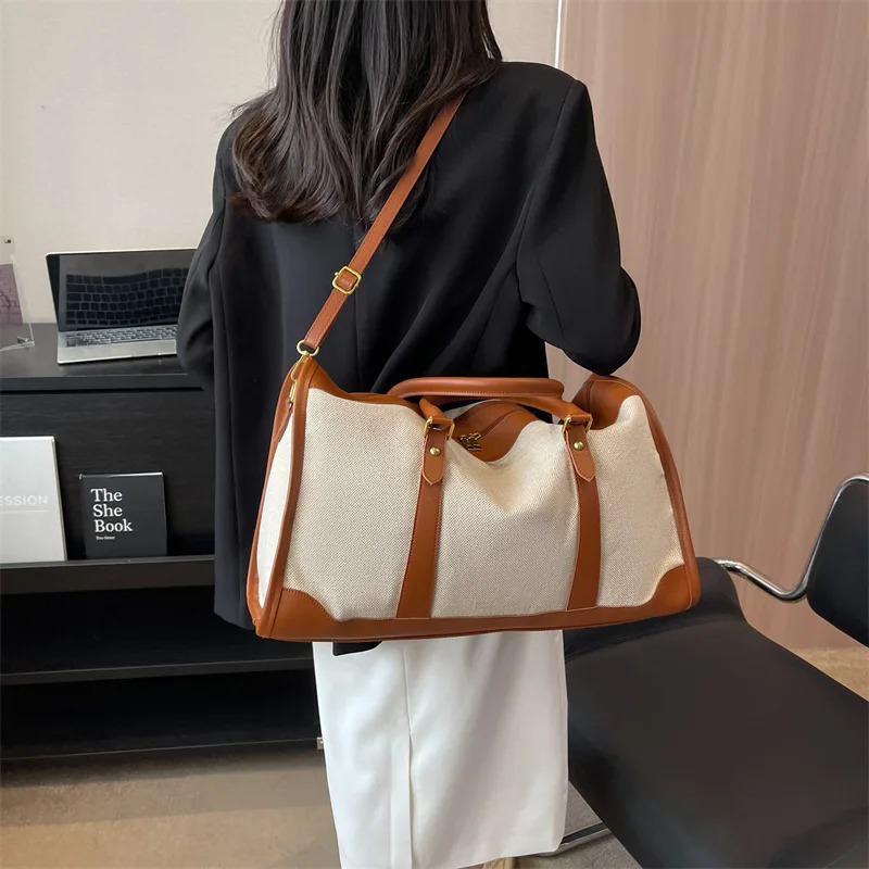 Fashion Casual Single Shoulder Crossbody Bag Women Travel Storage Tote Handbags Large Capacity Portable Canvas Bag 240223