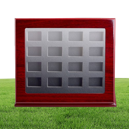 Sports Rings Wooden Display case Shadow Box Without Rings 12 Slots Rings are Not Included