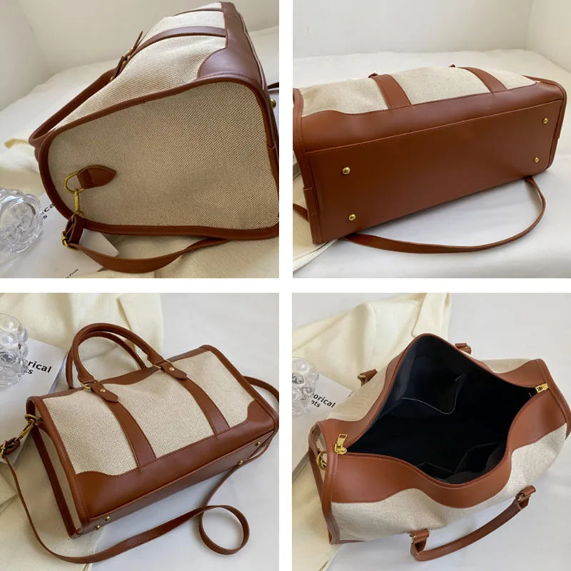 Fashion Casual Single Shoulder Crossbody Bag Women Travel Storage Tote Handbags Large Capacity Portable Canvas Bag 240223