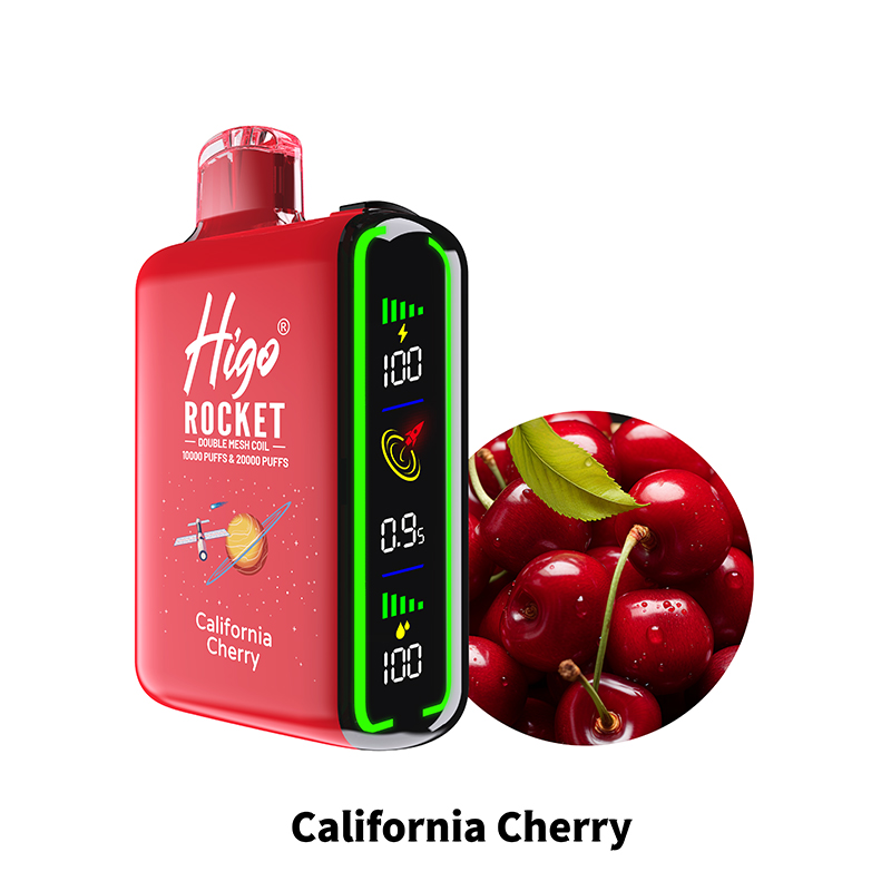 Authentic Higo Rocket 20000 puffs Disposable E-cigarettes 20k PUFF Rechargeable Vape pods device with Childproof lock Full screen 28ml 18 flavors 600mah in stock