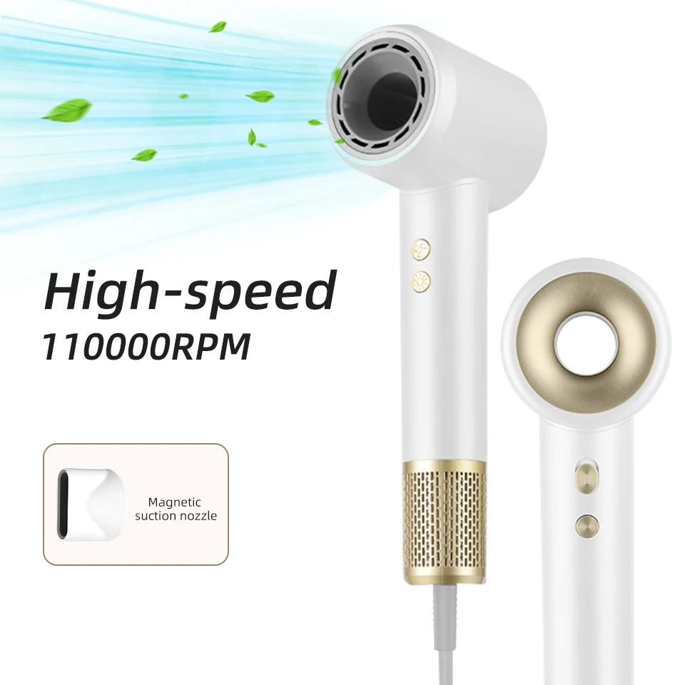 Electric Hairdryer Cold Wind Hair Dryer Style Hair Dryer Professional Blow Dryer Suitable Home Salon 110000RPM High Speed 240312