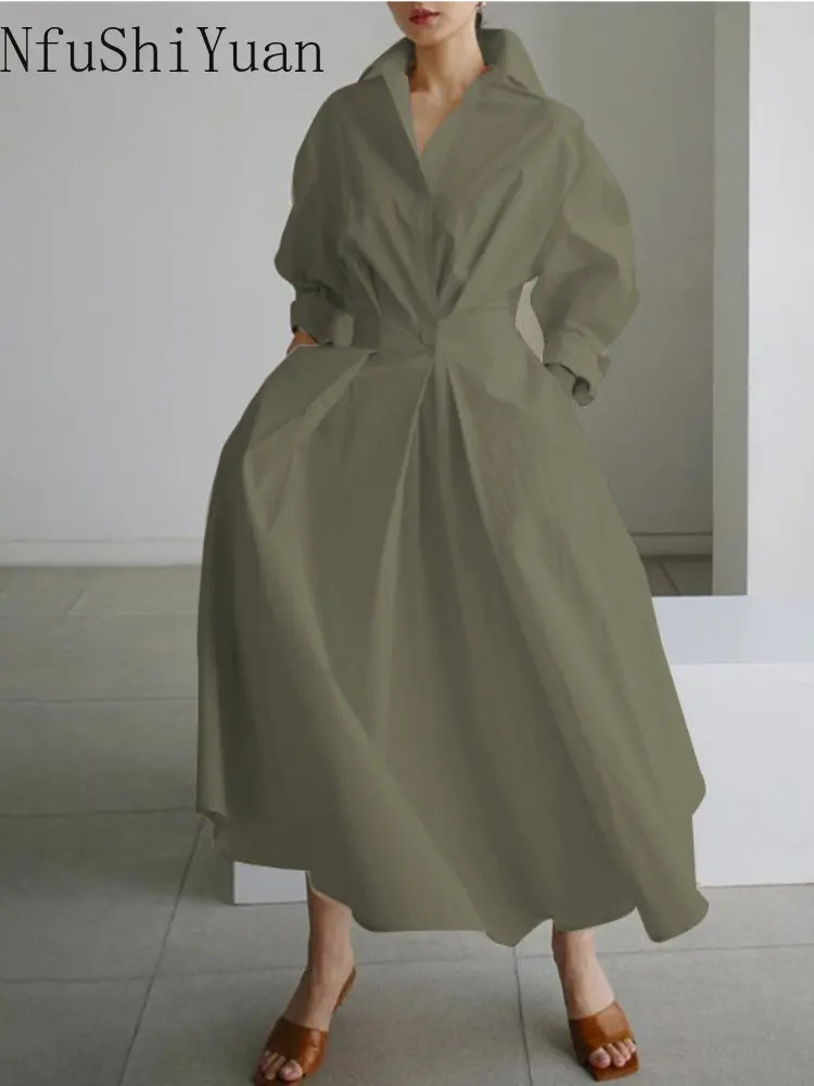 Fashion Loose Cotton Linen Elastic High Waist Thin Cardigan Dress Dresses Womans Evening Dresschic Elegant Woman 240313