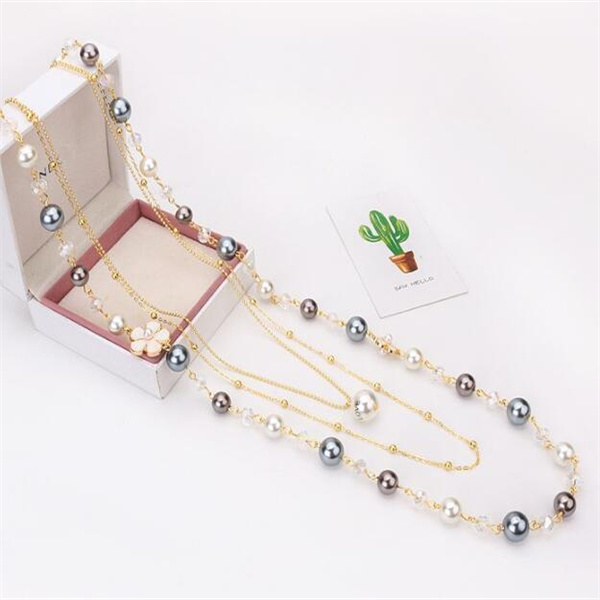 Pearl necklace women's long fashion multi-layer small fragrant pearl pendant autumn and winter all decorative sweater chain