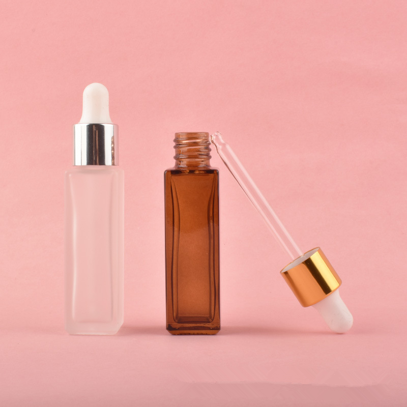 10ml Empty Glass Eye Dropper Bottles Travel Clear Black Amber Bottle for Essential Oils Liquids Lab Chemicals