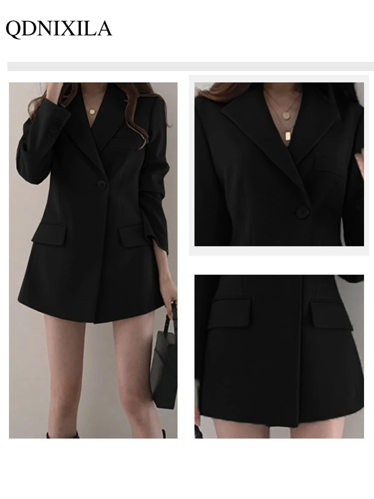 Spring Fashion Oversize White Womens Blazer Korean Elegant Slim British Style Womens Small Suit Jacket Office Wear Outfit 240306